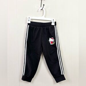 Adidas x Hello Kitty jogger track sweatpants black white stripe size 3-4 years